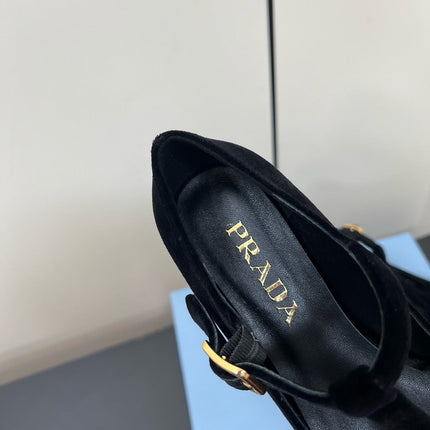 BOW MARY JANE PUMPS WITH T-STRAP IN BLACK VELVET