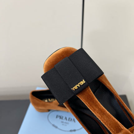 BOW MARY JANE PUMPS WITH T-STRAP IN BRONZE BROWN VELVET