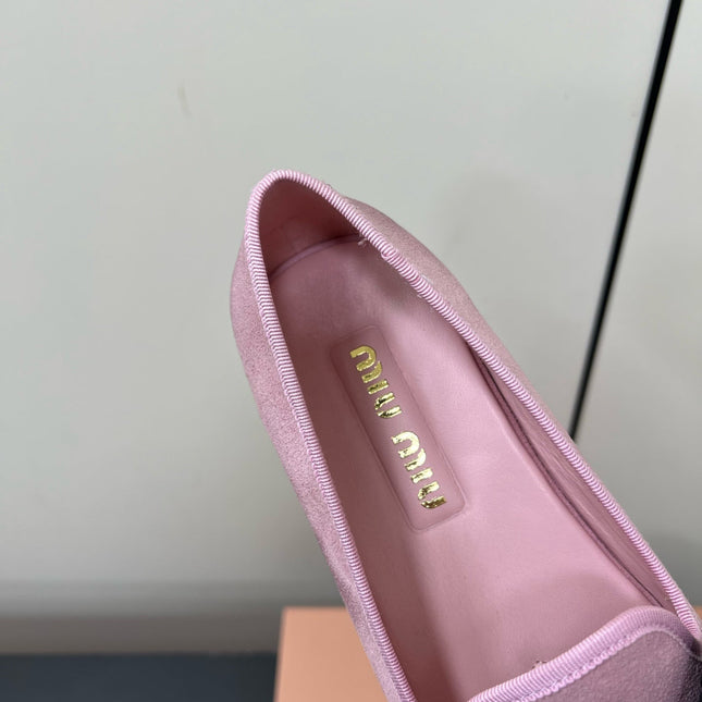 LOAFERS WITH BOW IN PINK SUEDE