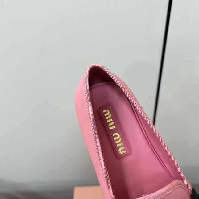 LOAFERS WITH BOW IN PINK SHEEPSKIN
