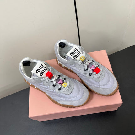 TYRE SNEAKERS IN GREY TECHNICAL FABRIC AND SUEDE WITH STICKER
