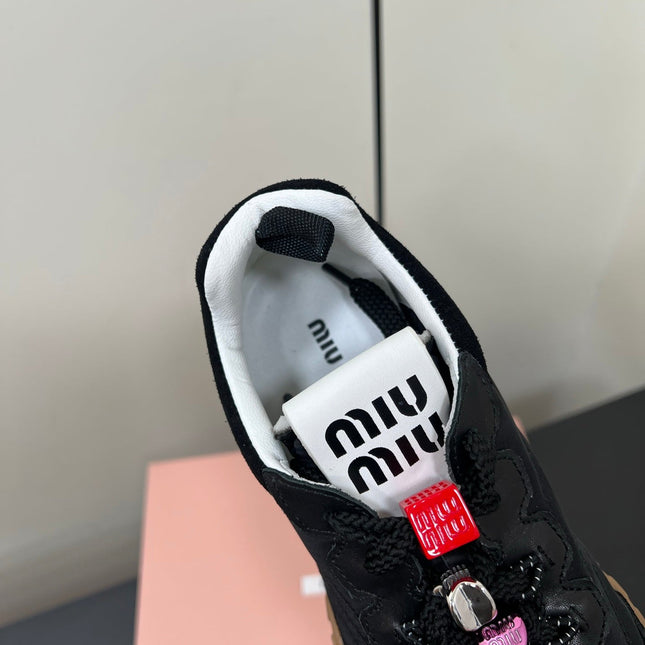 TYRE SNEAKERS IN BLACK TECHNICAL FABRIC AND SUEDE WITH STICKER