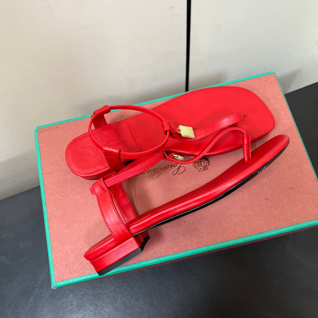 LP MINDIL SANDAL IN RED LAMBSKIN