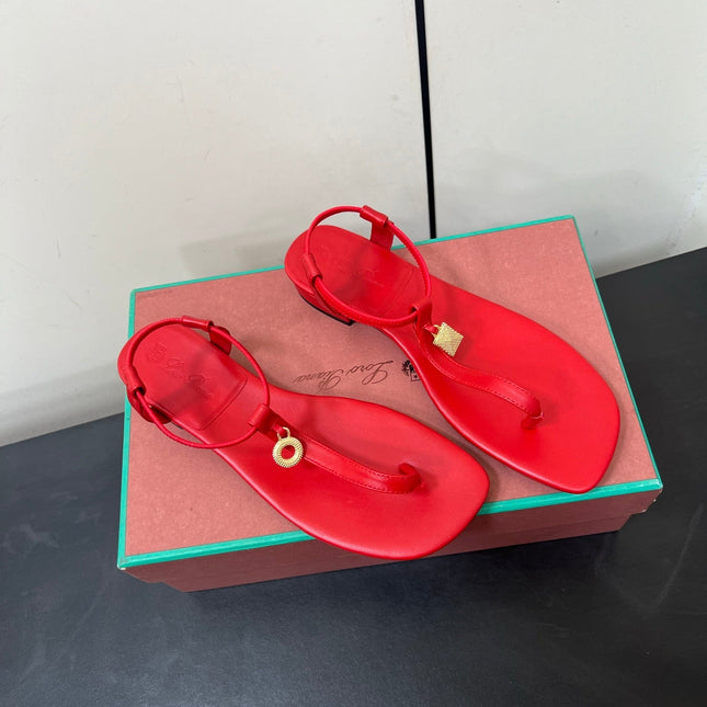 LP MINDIL SANDAL IN RED LAMBSKIN