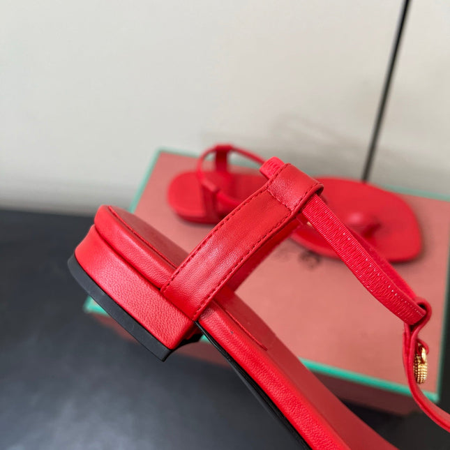 LP MINDIL SANDAL IN RED LAMBSKIN