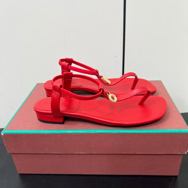 LP MINDIL SANDAL IN RED LAMBSKIN