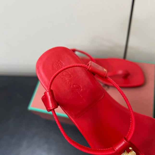 LP MINDIL SANDAL IN RED LAMBSKIN