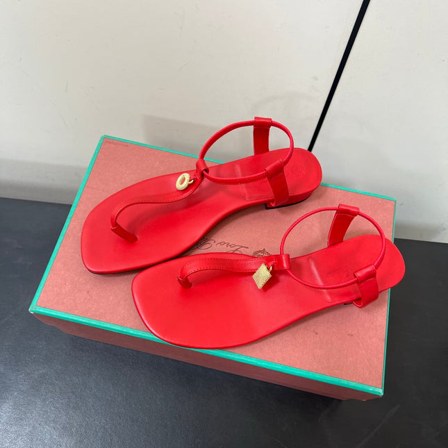 LP MINDIL SANDAL IN RED LAMBSKIN