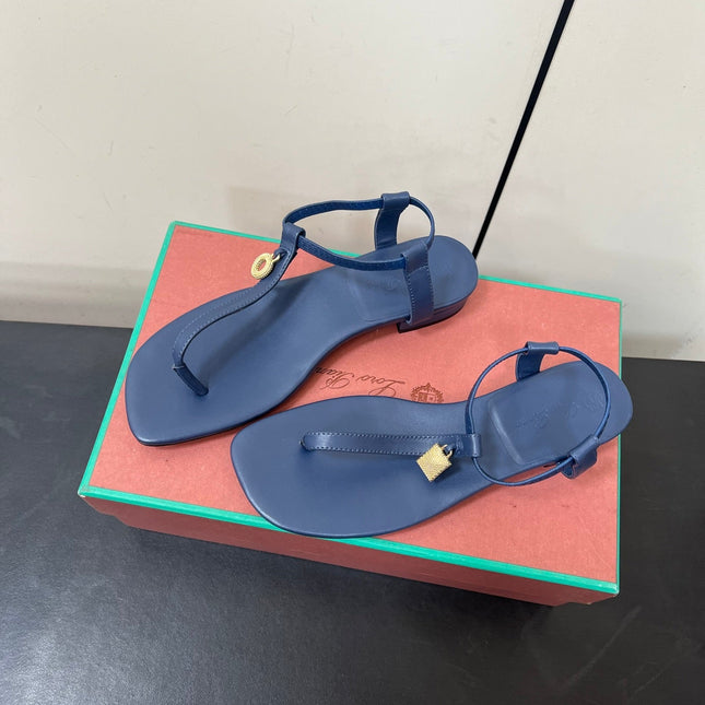 LP MINDIL SANDAL IN COBALT BLUE LAMBSKIN