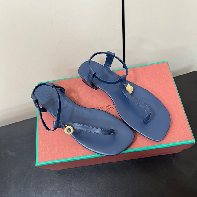 LP MINDIL SANDAL IN COBALT BLUE LAMBSKIN