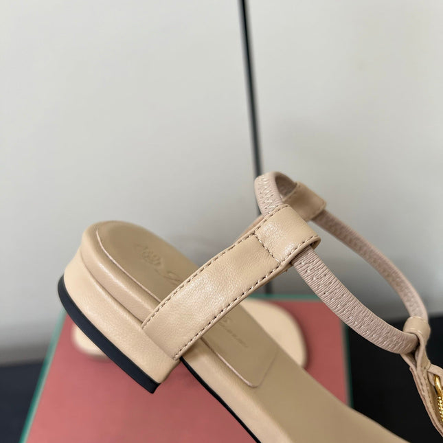 LP MINDIL SANDAL IN BEIGE LAMBSKIN