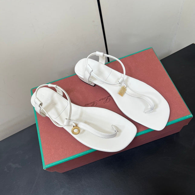 LP MINDIL SANDAL IN WHITE LAMBSKIN