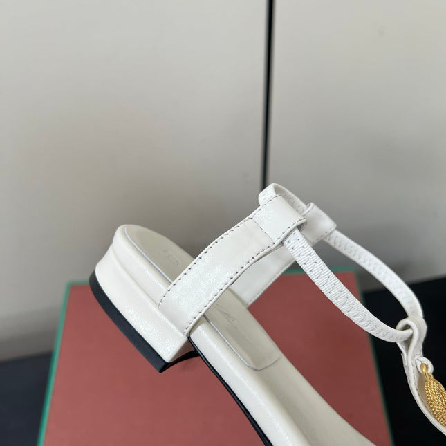 LP MINDIL SANDAL IN WHITE LAMBSKIN