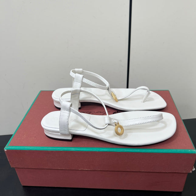 LP MINDIL SANDAL IN WHITE LAMBSKIN