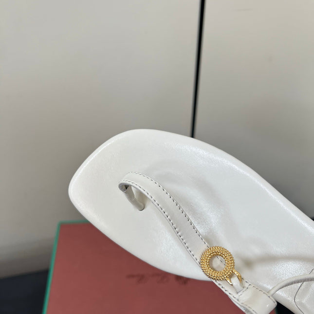 LP MINDIL SANDAL IN WHITE LAMBSKIN