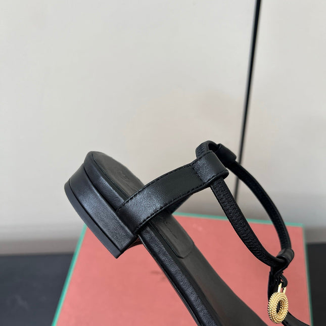 LP MINDIL SANDAL IN BLACK LAMBSKIN