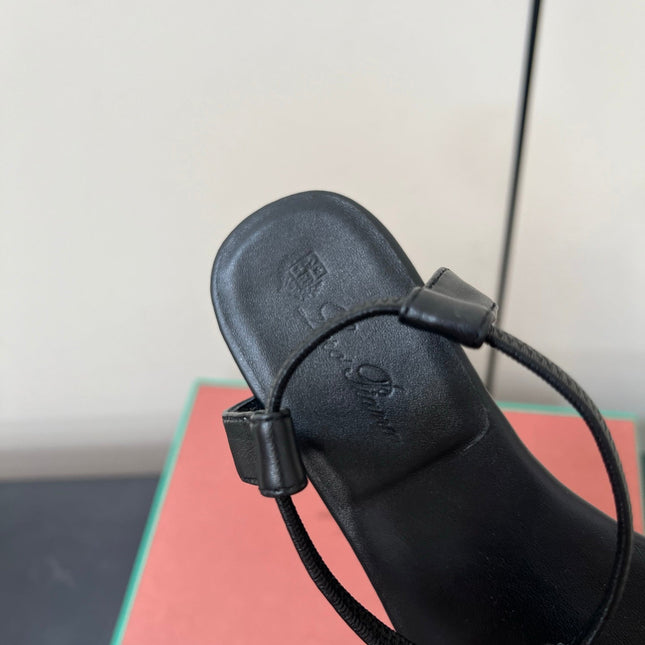 LP MINDIL SANDAL IN BLACK LAMBSKIN