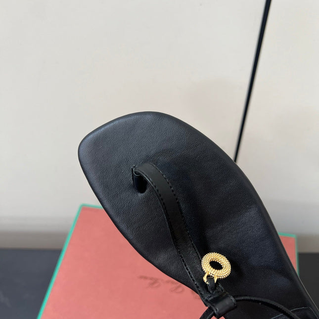 LP MINDIL SANDAL IN BLACK LAMBSKIN