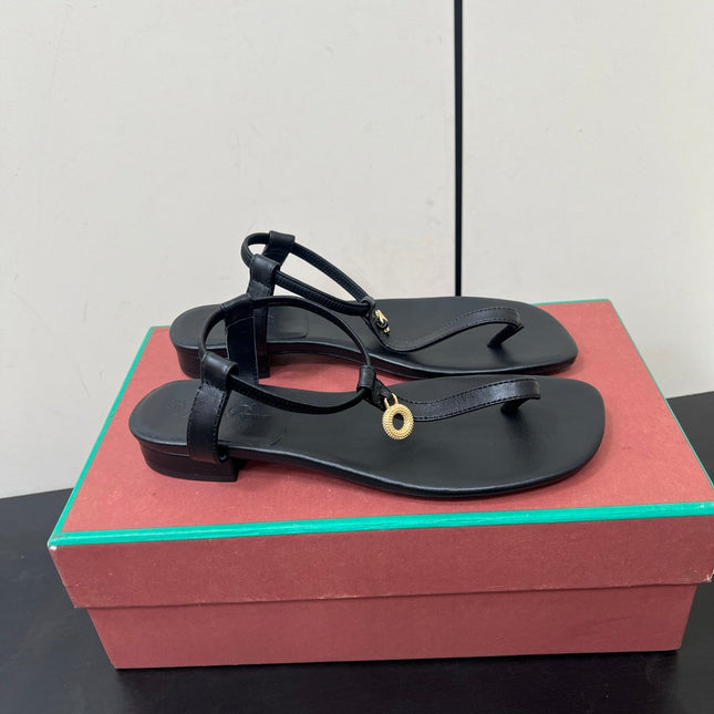 LP MINDIL SANDAL IN BLACK LAMBSKIN