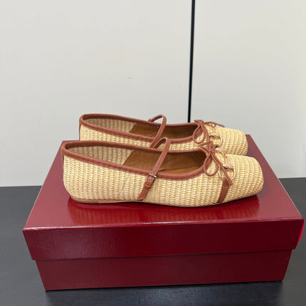 GG MARY JANE 25S IN NATURAL STRAW WITH GOLD HARDWARE