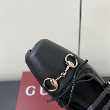 GG MARY JANE 25S IN BLACK LAMBSKIN WITH SILVER HARDWARE