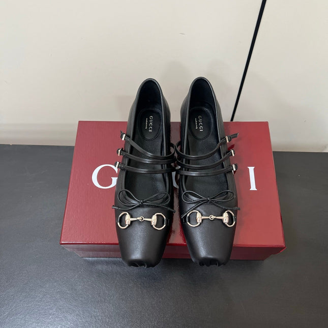 GG MARY JANE 25S IN BLACK LAMBSKIN WITH SILVER HARDWARE