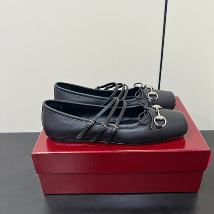 GG MARY JANE 25S IN BLACK LAMBSKIN WITH SILVER HARDWARE