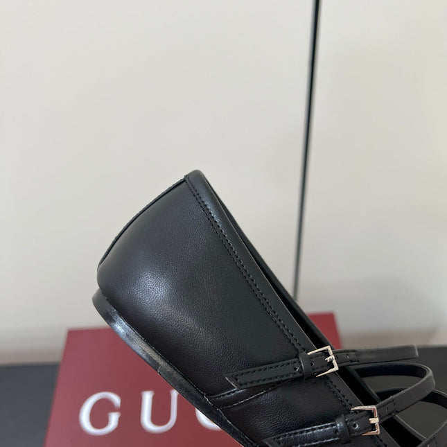 GG MARY JANE 25S IN BLACK LAMBSKIN WITH SILVER HARDWARE