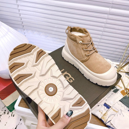 GENDER NEUMEL HIGH WEATHER HYBRID IN PEANUT BROWN SUEDE AND WHITE CALFSKIN