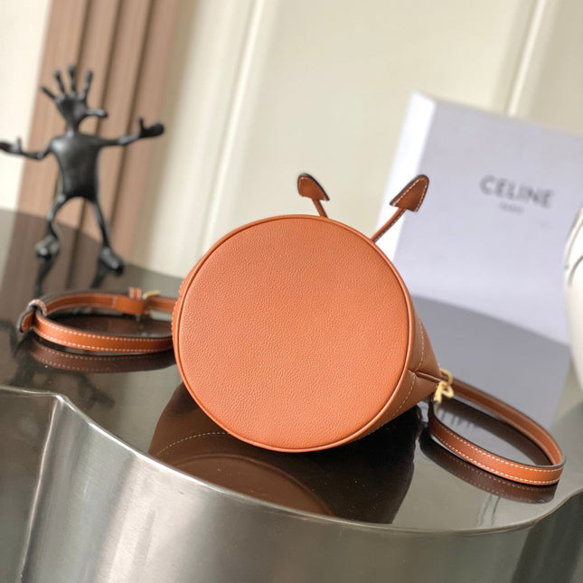 CELINE 25S CLARA BAG 19 IN BURNT ORANGE CALFSKIN GOLD HARDWARE
