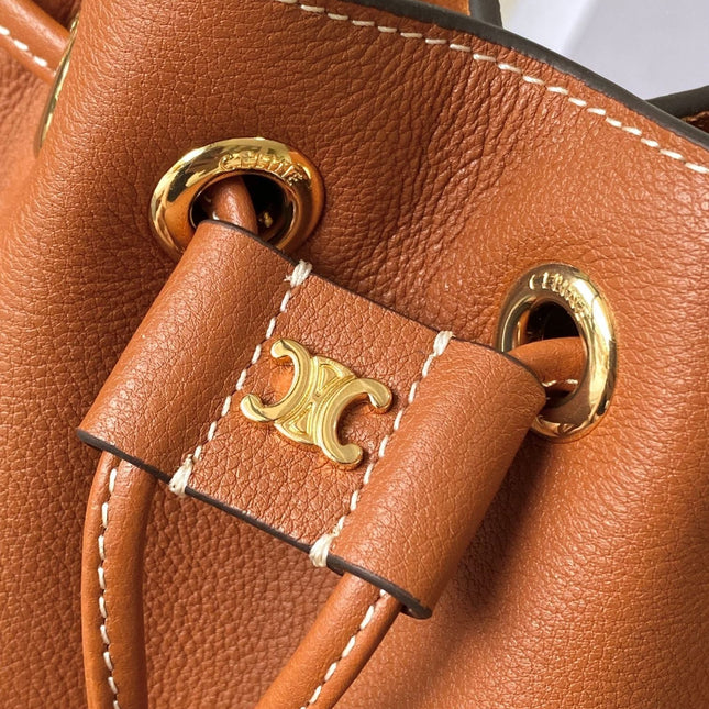 CELINE 25S CLARA BAG 19 IN BURNT ORANGE CALFSKIN GOLD HARDWARE