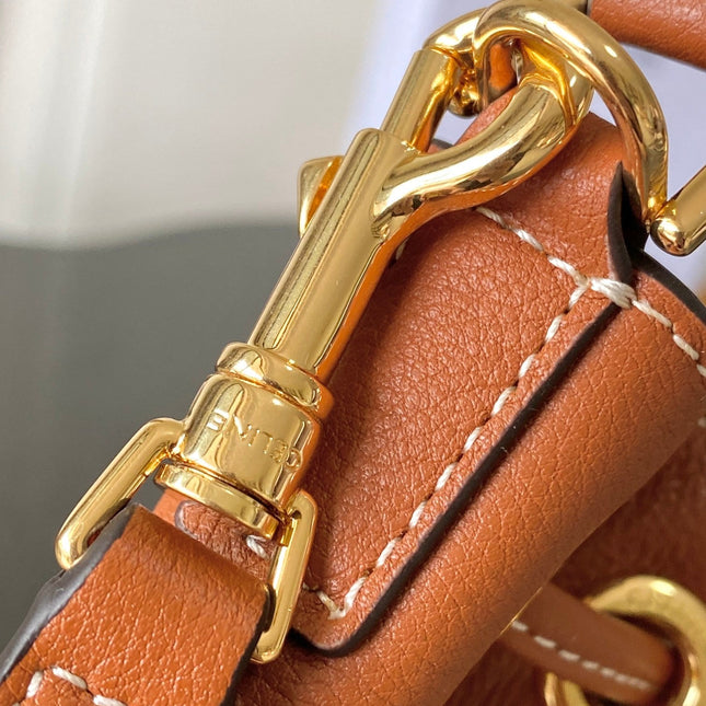 CELINE 25S CLARA BAG 19 IN BURNT ORANGE CALFSKIN GOLD HARDWARE