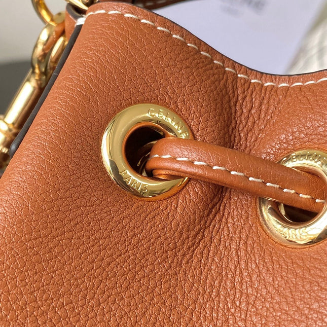 CELINE 25S CLARA BAG 19 IN BURNT ORANGE CALFSKIN GOLD HARDWARE
