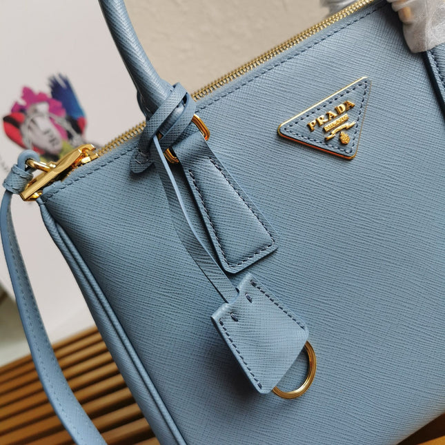 PRA GALLERIA 28 BAG IN SAPPHIRE BLUE SAFFIANO LEATHER