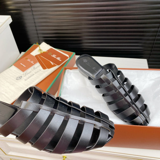 LP KAEDE SANDALS BLACK CALFSKIN