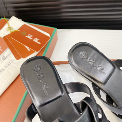 LP KAEDE SANDALS BLACK CALFSKIN