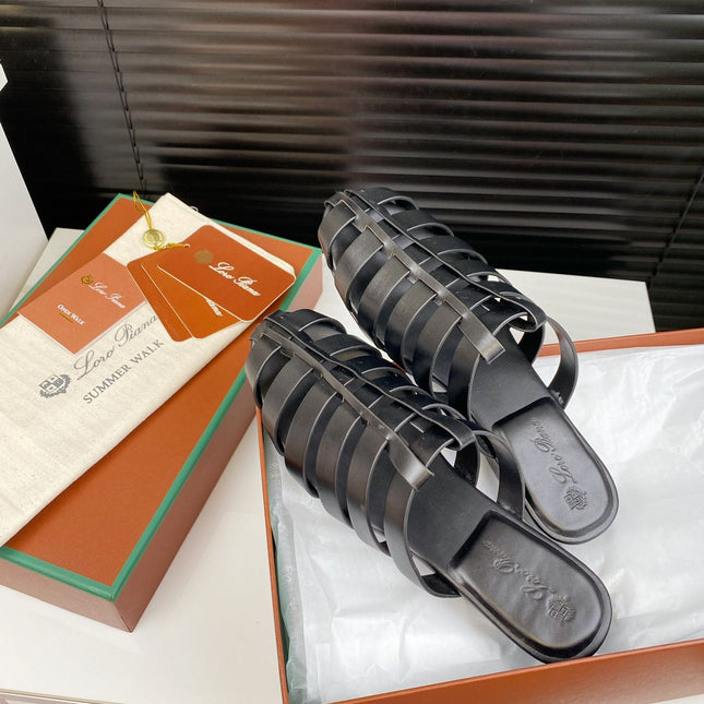 LP KAEDE SANDALS BLACK CALFSKIN