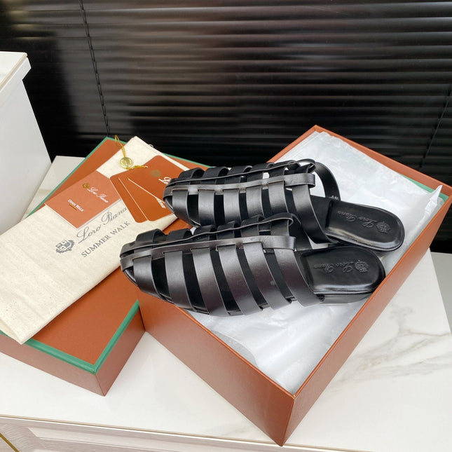 LP KAEDE SANDALS BLACK CALFSKIN
