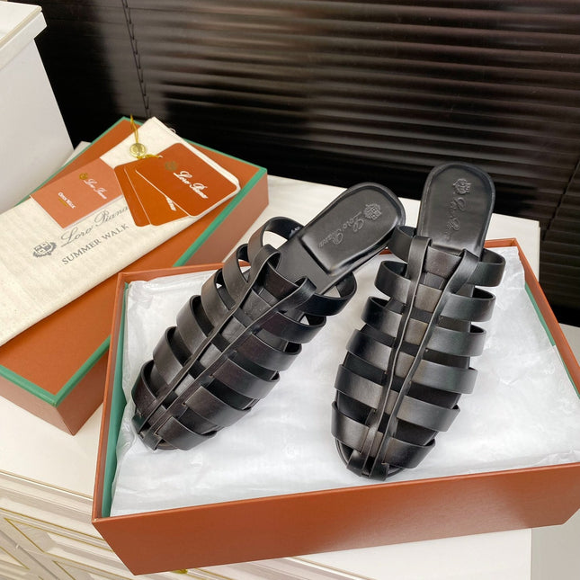 LP KAEDE SANDALS BLACK CALFSKIN
