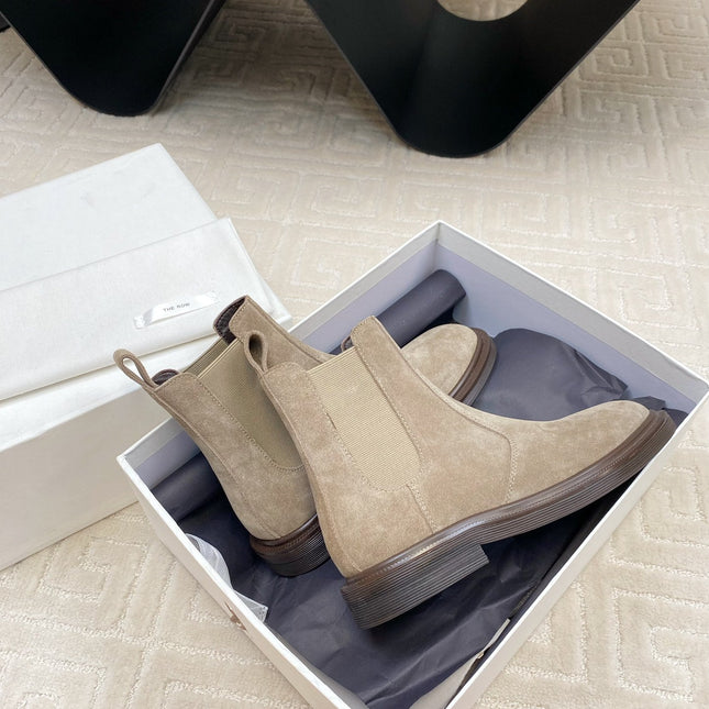 ANKLE BOOTS IN LIGHT BROWN SUEDE