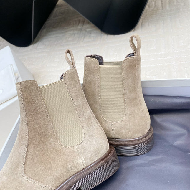 ANKLE BOOTS IN LIGHT BROWN SUEDE
