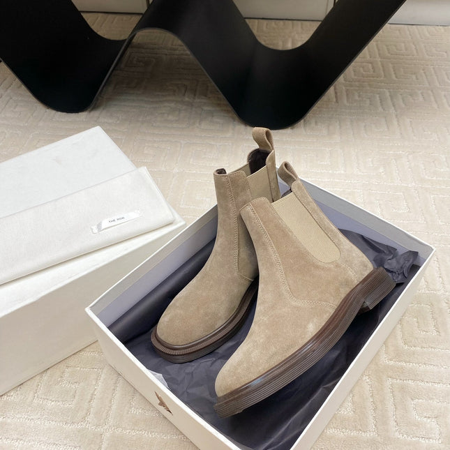 ANKLE BOOTS IN LIGHT BROWN SUEDE