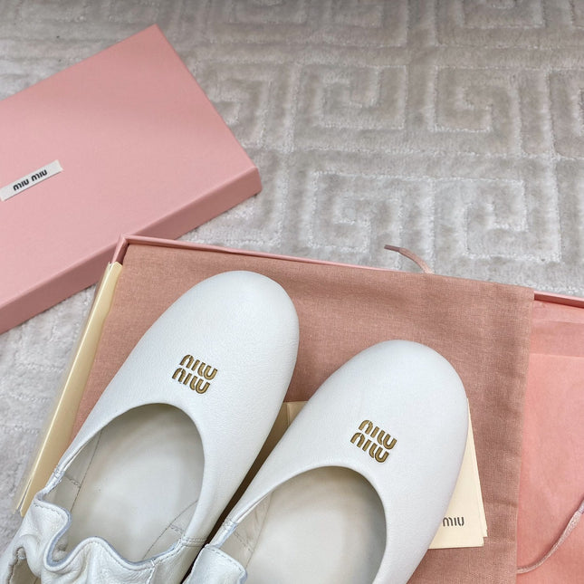 MARY JANE FLATS IN WHITE SMOOTH LAMBSKIN