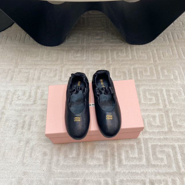 MARY JANE FLATS IN BLACK SMOOTH LAMBSKIN