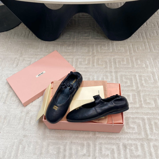 MARY JANE FLATS IN BLACK SMOOTH LAMBSKIN