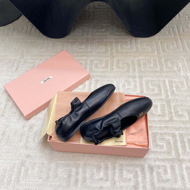 MARY JANE FLATS IN BLACK SMOOTH LAMBSKIN