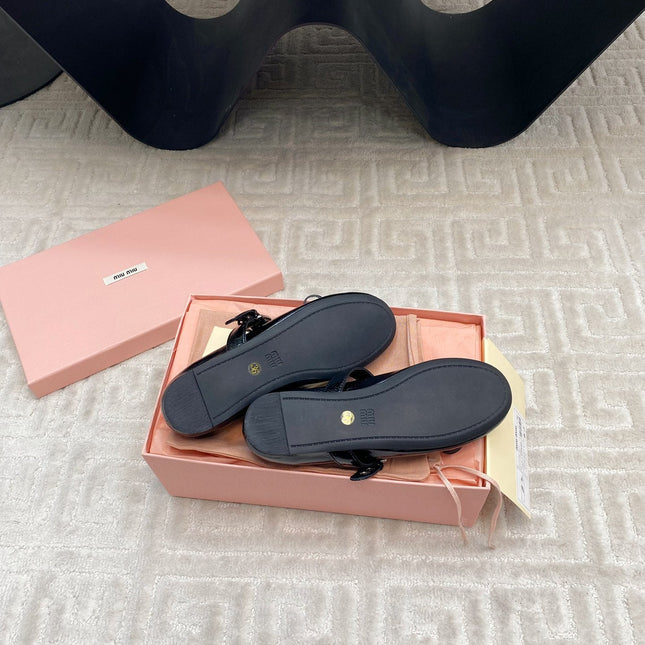 BOW MARY JANE FLAT IN BLACK NAPLAK LAMBSKIN