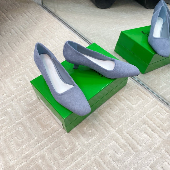 BOOGIE JAGUAR-PRINTED CALF HAIR PUMPS 45 MM PIGEON BLUE