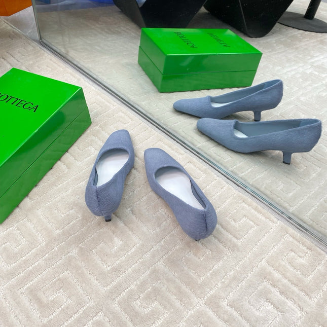 BOOGIE JAGUAR-PRINTED CALF HAIR PUMPS 45 MM PIGEON BLUE