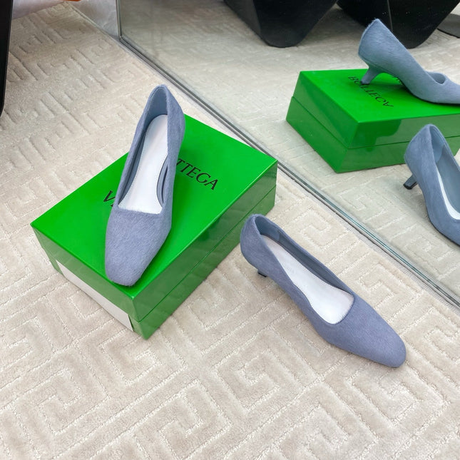 BOOGIE JAGUAR-PRINTED CALF HAIR PUMPS 45 MM PIGEON BLUE